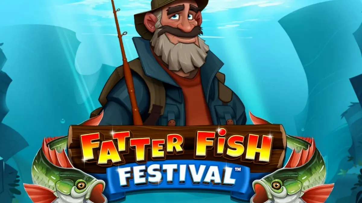 Fatter Fish Festival slot game screen featuring underwater carnival theme
